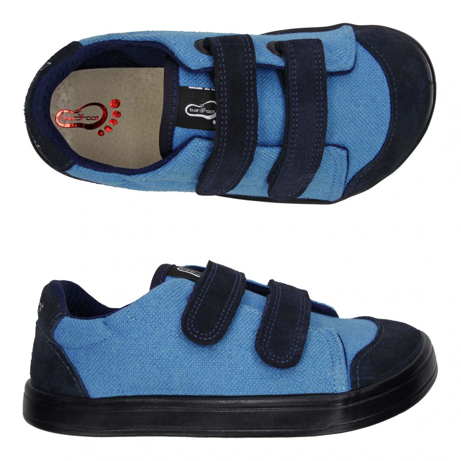 3F Bar3foot CROSS Sneakers Blau- Schwarz