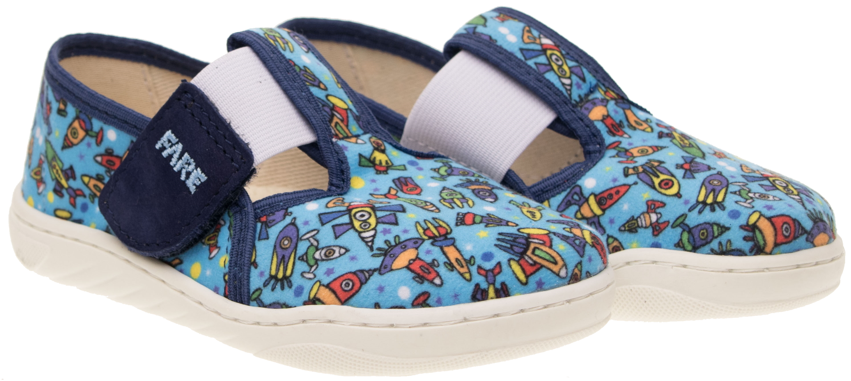 Fare WIDE (für einen höhen Spann) Hausschuhe Slippers Blau 7001402