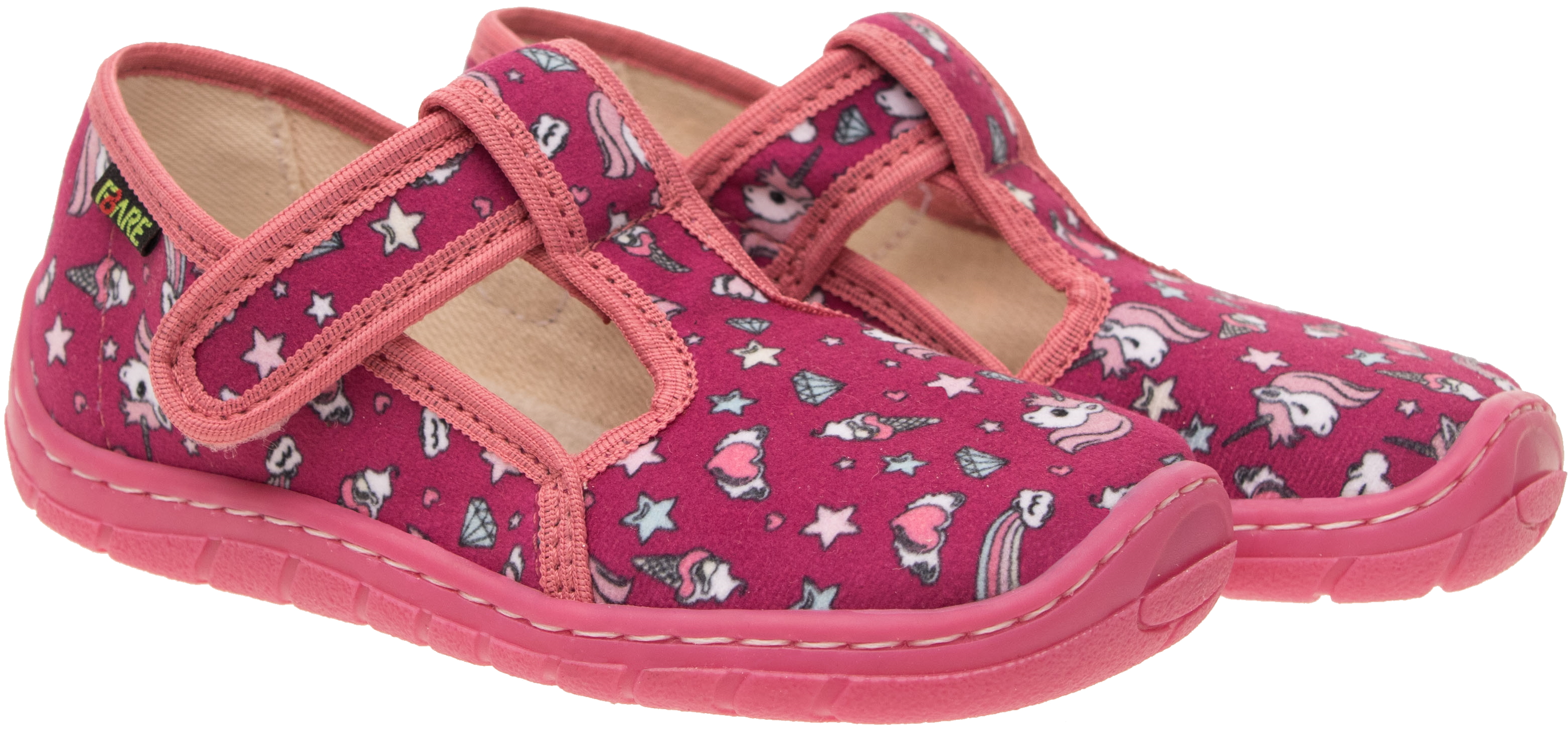 Fare BARE Hausschuhe Slippers Pink Unicorn 5202452