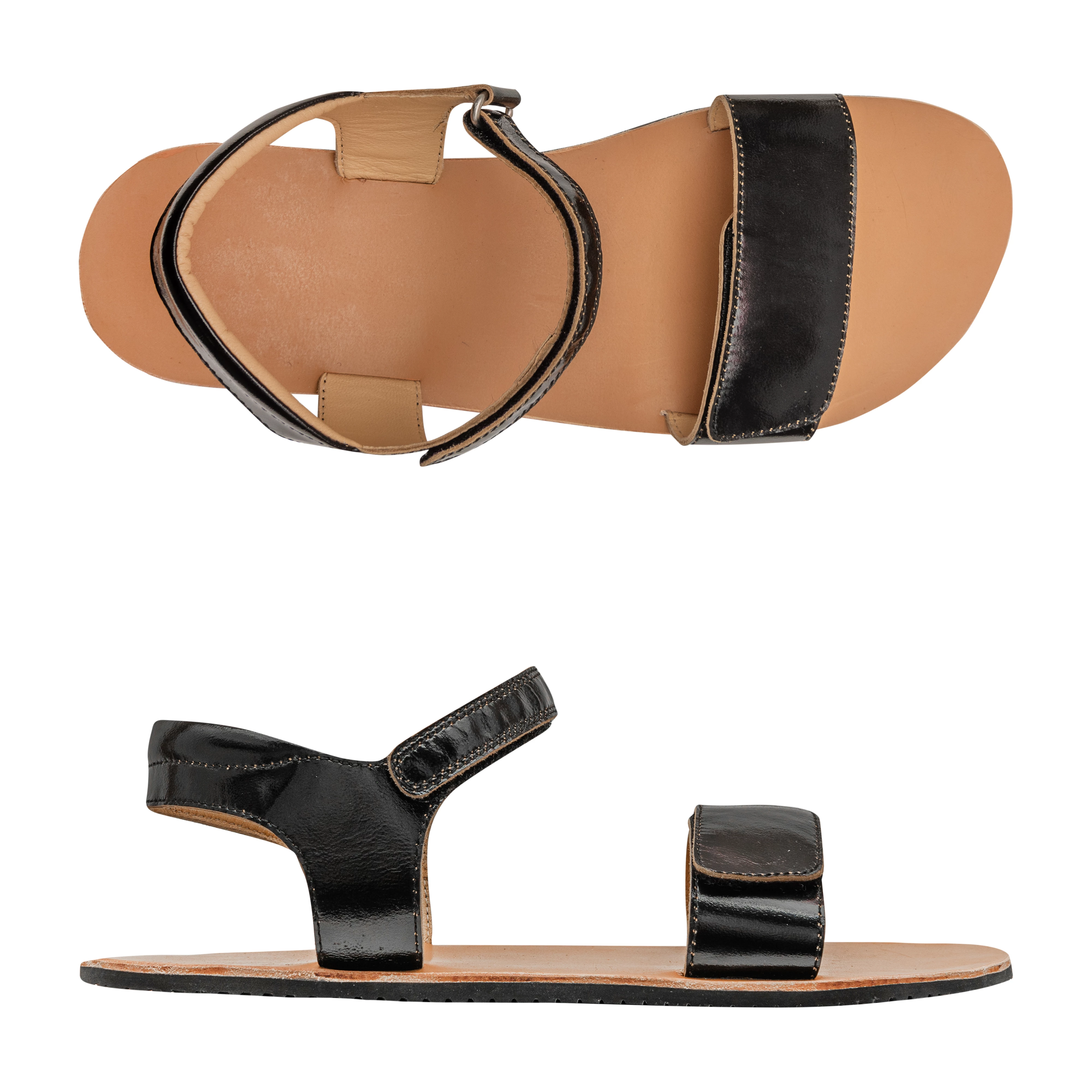 4.Bare Leder Sandalen MIDNIGHT BLACK
