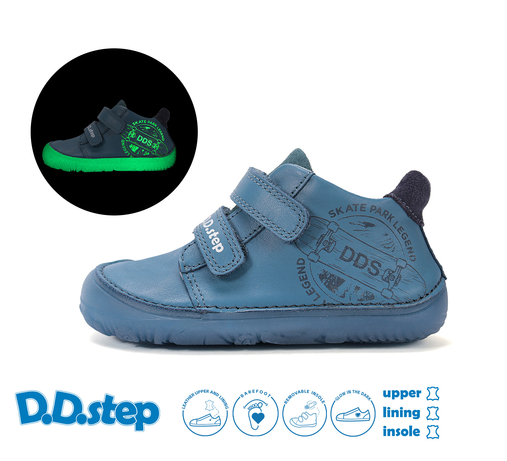 D.D.Step Leder Übergangsschuhe Marine